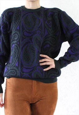 Vintage Jumper Wool Sweater Bohemian Gypsy Size M T300
