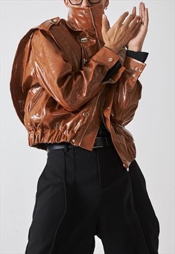 Men's PU shiny leather jacket A VOL.1