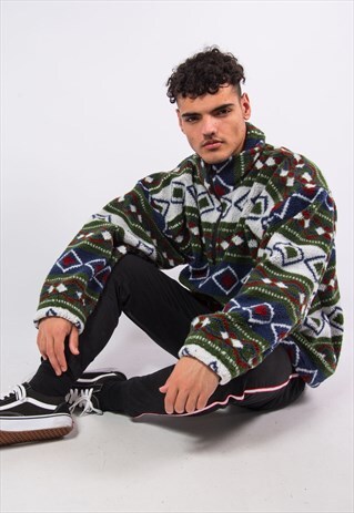 VINTAGE AZTEC FLEECE JACKET 1/4 ZIP