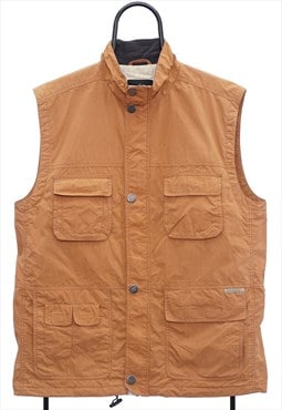 Vintage Le Frog Brown Utility Gilet Mens