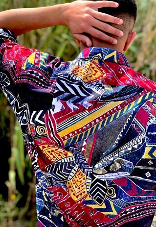 VINTAGE 90'S MULTICOLOR PRINTED SHORT SLEEVE HAWAIIAN SHIRT