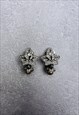 CHRISTIAN DIOR EARRINGS SILVER PEARL VINTAGE CLIP ON 80S