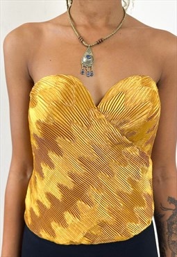 Vintage 90s pleated golden corset 