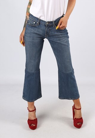KICK FLARE LEVIS REWORKED JEANS FLARED UK 10 (G31K)