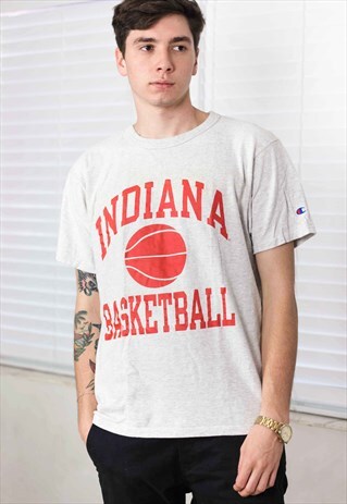 VINTAGE INDIANA BASKETBALL CHAMPION T-SHIRT LOGO 90S L 9.0