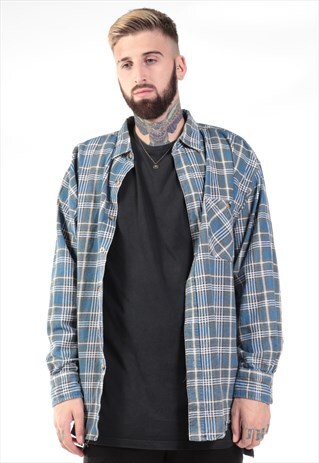 VINTAGE PLAID FLANNEL SHIRT