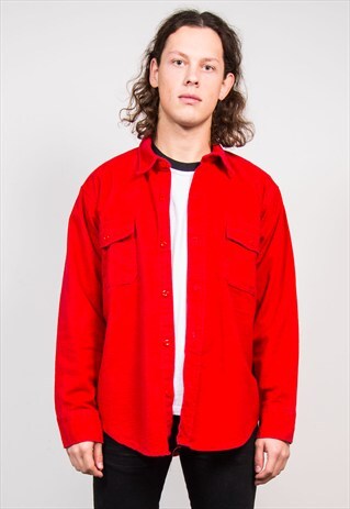 VINTAGE 90'S RED FLANNEL CASUAL SHIRT
