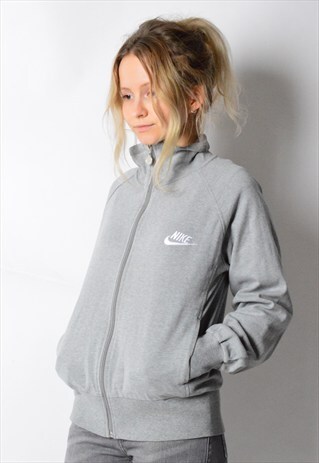 VINTAGE 90S GREY NIKE COTTON TRACK JACKET