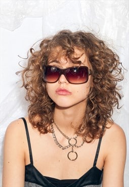 Vintage Sunglasses Y2K Tinted Glasses in Brown