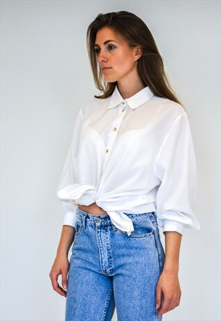 VINTAGE RETRO WHITE LIGHT SHIRT