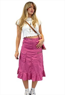 Vintage Pink Cargo Skirt