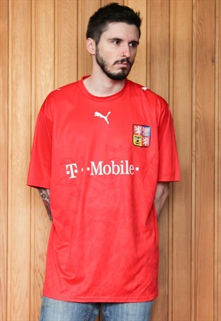 VINTAGE 1990S RED PUMA FOOTBALL SHIRT