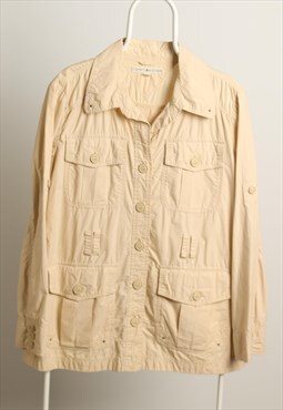 Vintage Tommy Hilfiger Longline Trench Coat Jacket Beige