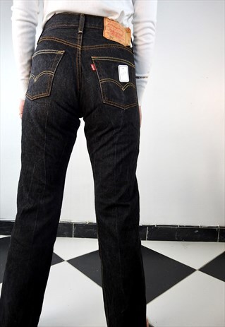 VINTAGE HIGH WAISTED DARK BLUE 501 JEANS