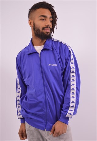 KAPPA MENS VINTAGE TRACKSUIT TOP JACKET LARGE PURPLE 90S