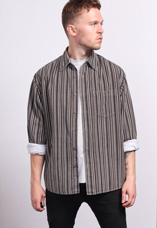 VINTAGE CORDUROY CORD STRIPED SHIRT