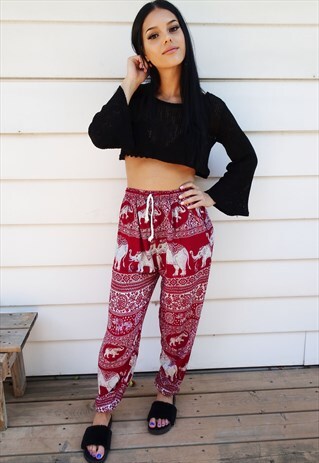 ELEPHANT PRINT BOHO LOUNGE PANTS
