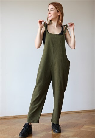 VINTAGE OVERSIZE DUNGAREES IN GREEN