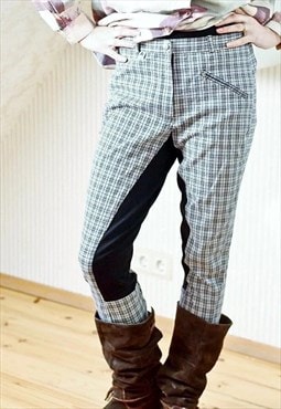 Grey checked vintage riding pants