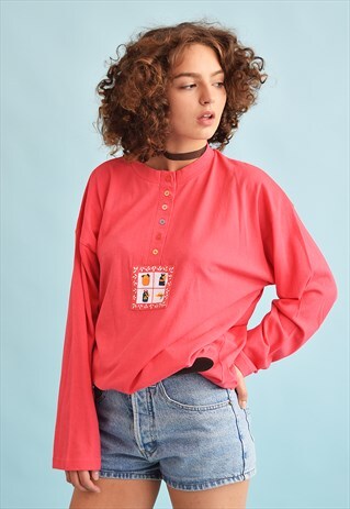 90'S RETRO NOVELTY PRINT OVERSIZED JUMPER TOP