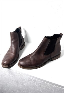 Ankle Chelsea Brown Leather Boots