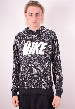 NIKE MENS VINTAGE HOODIE SWEATER MEDIUM BLACK 90S