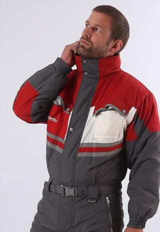VINTAGE FULL SKI SUIT SNOW M 40" TALL FIT 6FT PLUS (E1E)