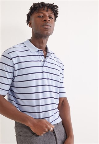 VINTAGE RALPH LAUREN SHORT SLEEVE POLO TOP BLUE