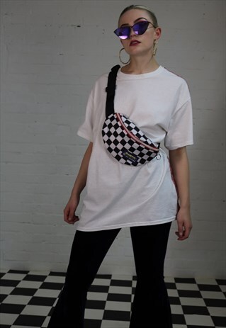 checkerboard bum bag