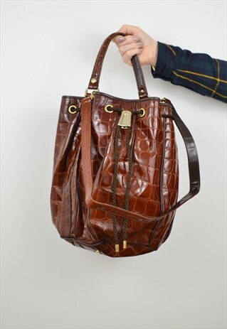 MOCK CROC BUCKET BAG