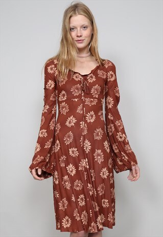 VINTAGE 60'S BIBA PRINTED FLORAL DRESS