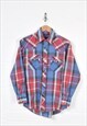 Vintage Wrangler Shirt Long Sleeve Checked Small