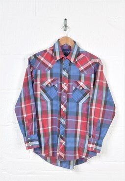 Vintage Wrangler Shirt Long Sleeve Checked Small