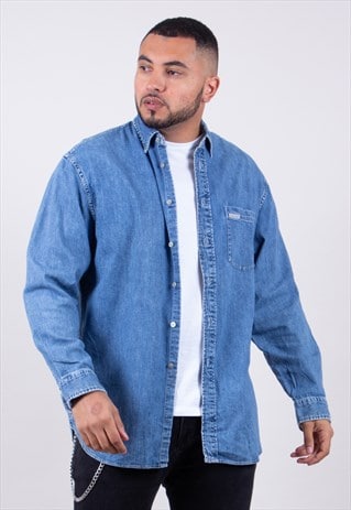 VINTAGE 90S BLUE DENIM SHIRT CALVIN KLEIN