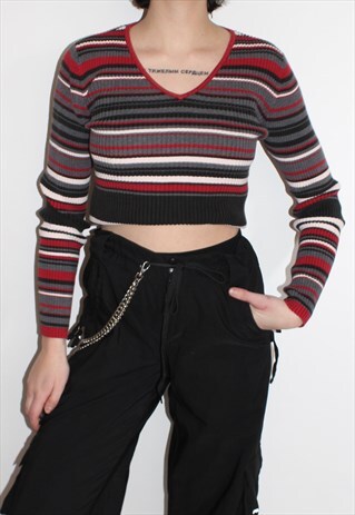 90S LONG SLEEVE STRIPED TOP