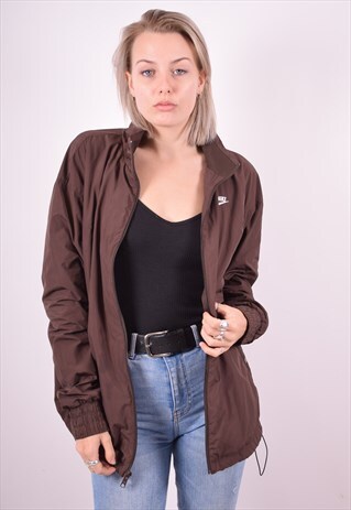 NIKE WOMENS VINTAGE TRACKSUIT TOP JACKET XXL BROWN 90'S