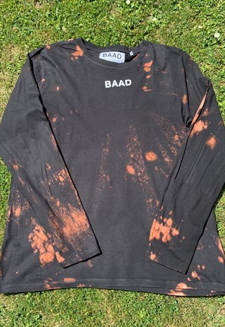 BAAD T-SHIRT BLACK LONGSLEEVE NEOCLASSIC REWORKED TIE DYE