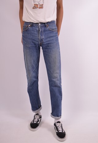 LEVI'S 501 MENS VINTAGE JEANS W30 L34 BLUE 90S