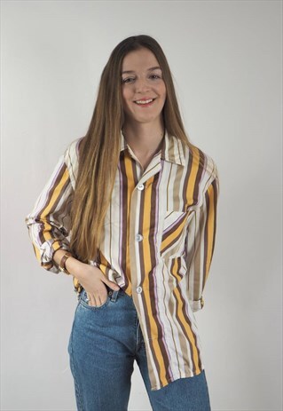 VINTAGE PASTEL STRIPE PJ SHIRT