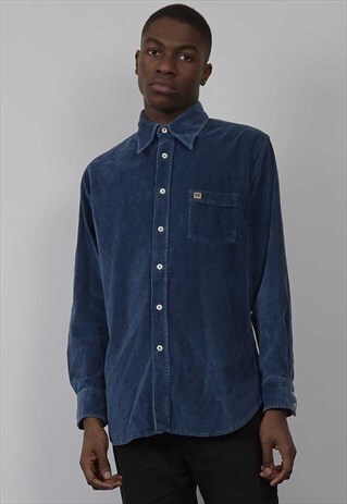 VINTAGE 80'S BLUE VELVET SHIRT