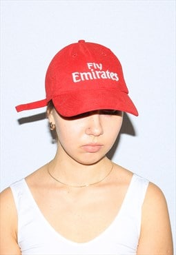 Vintage 00s Fly Emirates dad cap in red