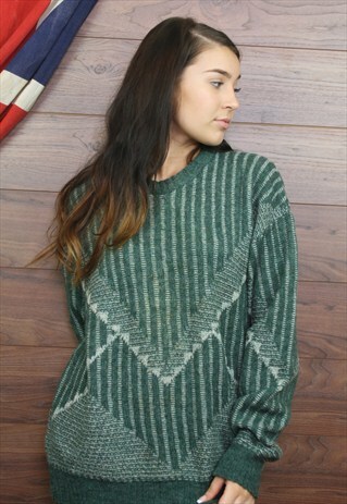 VINTAGE OVERSIZED ICELANDIC,PATTEREND,COSY KNIT JUMPER