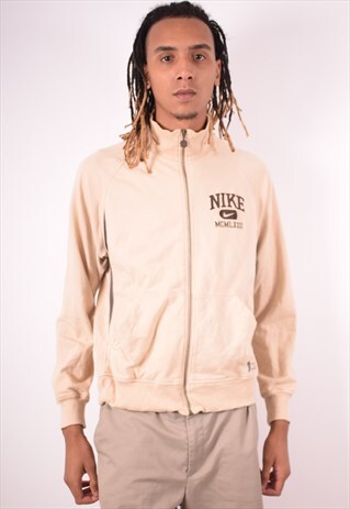 NIKE MENS VINTAGE TRACKSUIT TOP JACKET MEDIUM BEIGE 90S