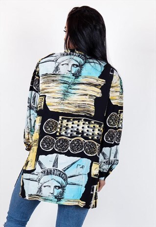 VINTAGE NEW YORK PATTERNED SHIRT S1379