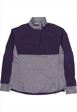 Nike 90's Quarter Zip Swoosh Sweatshirt Large Purple