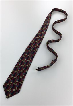 Vintage Lanvin Paris 90s Flower Style Business Tie