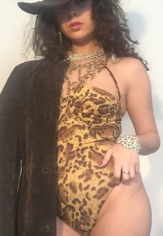 VINTAGE 80S LEOPARD PRINT ALL IN ONE BODY