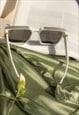 White Chunky Bevelled Gold Embossed Sunglasses