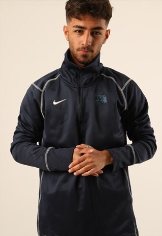 VINTAGE NIKE EMBROIDERED LOGO 1/4 ZIP SWEATSHIRT