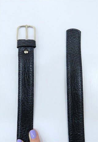 80S VINTAGE NAVY LEATHER BELT (SIZE XL-XXL)